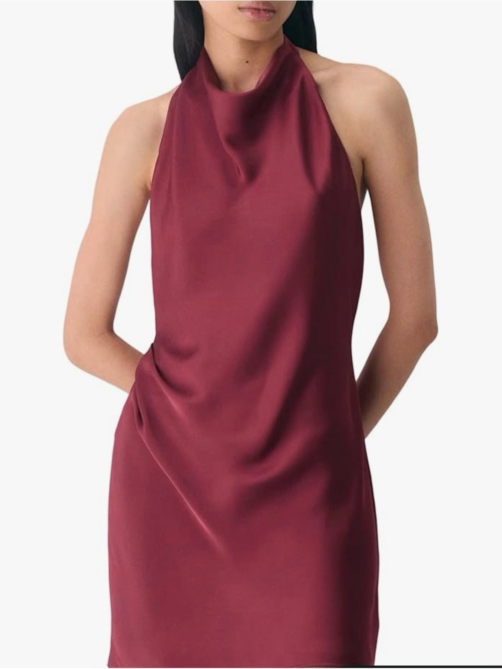 Aritzia Audience copy Satin Halter Mini Dress